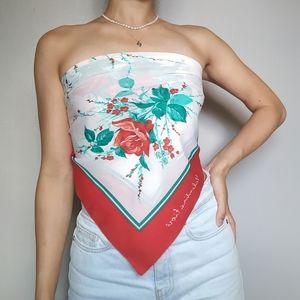 Vintage Floral Square Scarf